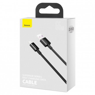 [RETURNED ITEM] Baseus Superior USB - USB Typ C fast charging data cable 66 W (11 V / 6 A) Huawei SuperCharge SCP 1 m black (CATYS-01)