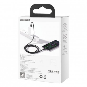 [RETURNED ITEM] Baseus Superior USB - USB Typ C fast charging data cable 66 W (11 V / 6 A) Huawei SuperCharge SCP 1 m black (CATYS-01)