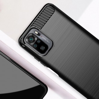 Carbon Case Flexible Cover TPU Case for Xiaomi Redmi Note 10 / Redmi Note 10S blue