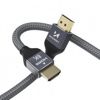 Wozinsky kabel HDMI 2.1 8K 60 Hz 48 Gbps / 4K 120 Hz / 2K 144 Hz 1 m Stříbrný (WHDMI-10)