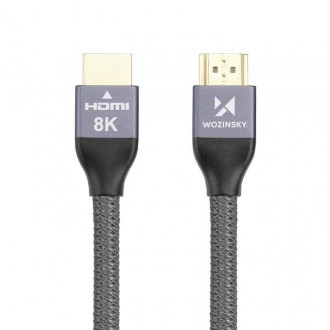 Wozinsky kabel HDMI 2.1 8K 60 Hz 48 Gbps / 4K 120 Hz / 2K 144 Hz 1 m Stříbrný (WHDMI-10)