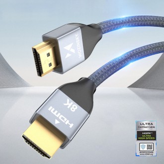 Wozinsky kabel HDMI 2.1 8K 60 Hz 48 Gbps / 4K 120 Hz / 2K 144 Hz 1 m Stříbrný (WHDMI-10)