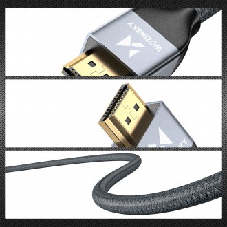 Wozinsky kabel HDMI 2.1 8K 60 Hz 48 Gbps / 4K 120 Hz / 2K 144 Hz 1 m Stříbrný (WHDMI-10)