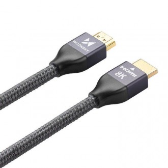 Wozinsky kabel HDMI 2.1 8K 60 Hz 48 Gbps / 4K 120 Hz / 2K 144 Hz 3 m stříbrný (WHDMI-30)