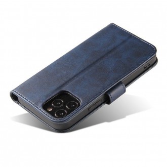 Magnet Case elegant bookcase type case with kickstand for Samsung Galaxy A42 5G blue