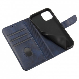 Magnet Case elegant bookcase type case with kickstand for Samsung Galaxy A42 5G blue