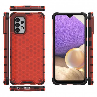 Honeycomb Case armor cover with TPU Bumper for Samsung Galaxy A32 4G red