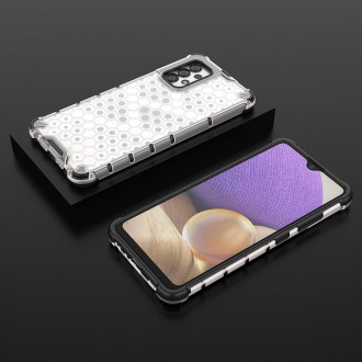 Honeycomb Case armor cover with TPU Bumper for Samsung Galaxy A32 4G transparent