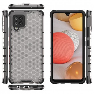 Honeycomb Case armor cover with TPU Bumper for Samsung Galaxy A42 5G transparent