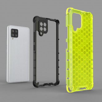 Honeycomb Case armor cover with TPU Bumper for Samsung Galaxy A42 5G transparent