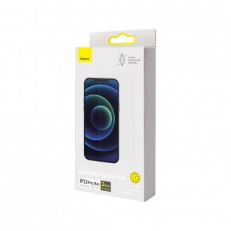 Baseus 2x 0,3 mm Full-glass Super porcelain crystal Tempered Glass For iPhone 12 Pro Max transparent (SGAPIPH67N-LI02)