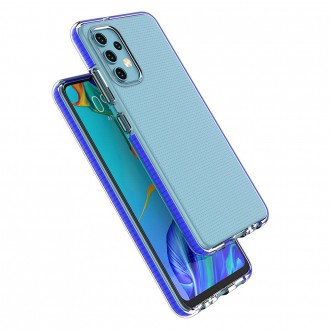 Spring Case clear TPU gel protective cover with colorful frame for Samsung Galaxy A32 4G light blue