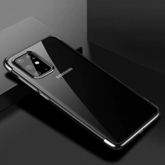 Clear Color Case Gel TPU Electroplating frame Cover for Samsung Galaxy A72 4G black