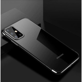 Clear Color Case Gel TPU Electroplating frame Cover for Samsung Galaxy A72 4G black