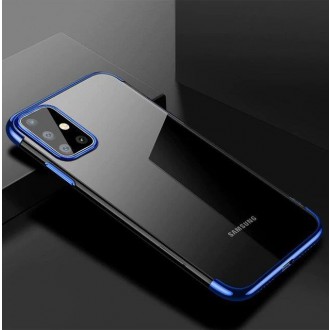 Clear Color Case Gel TPU Electroplating frame Cover for Samsung Galaxy A72 4G blue