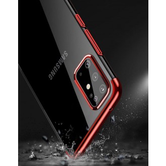 Clear Color Case Gel TPU Electroplating frame Cover for Samsung Galaxy A72 4G blue