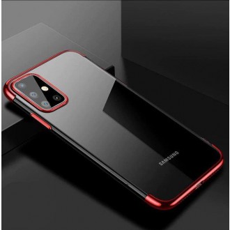 Clear Color Case Gel TPU Electroplating frame Cover for Samsung Galaxy A72 4G red