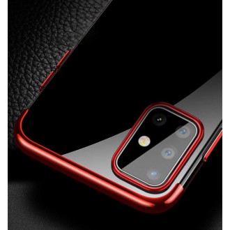 Clear Color Case Gel TPU Electroplating frame Cover for Samsung Galaxy A72 4G red