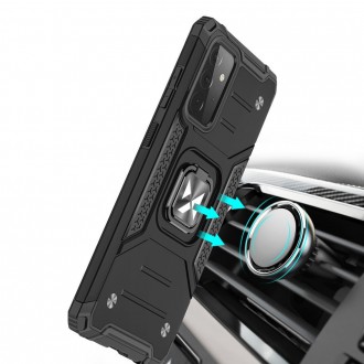 Wozinsky Ring Armor Case Kickstand Tough Rugged Cover for Samsung Galaxy A72 4G blue
