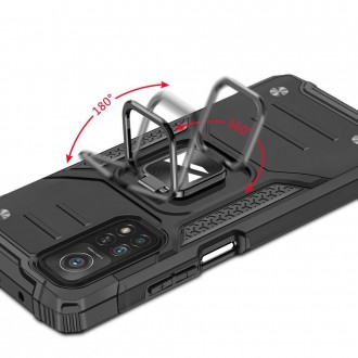 Wozinsky Ring Armor Case Kickstand Tough Rugged Cover for Samsung Galaxy A72 4G black