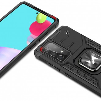 Wozinsky Ring Armor Case Kickstand Tough Rugged Cover for Samsung Galaxy A52s 5G / A52 5G / A52 4G black