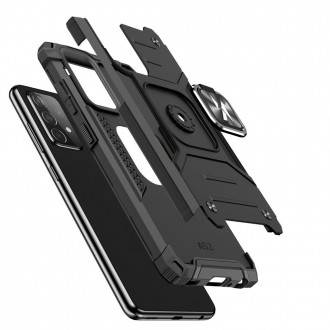 Wozinsky Ring Armor Case Kickstand Tough Rugged Cover for Samsung Galaxy A52s 5G / A52 5G / A52 4G black