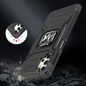 Wozinsky Ring Armor Case Kickstand Tough Rugged Cover for Samsung Galaxy A32 5G black