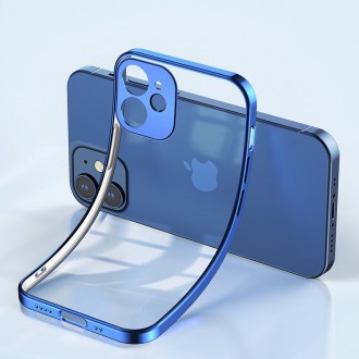 Joyroom New Beauty Series ultra thin case with electroplated frame for iPhone 12 Pro dark-blue (JR-BP743)