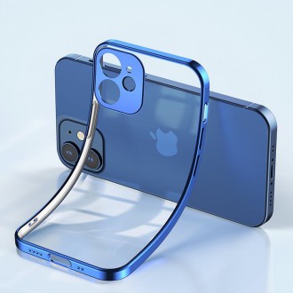 Joyroom New Beauty Series ultra thin case with electroplated frame for iPhone 12 Pro Max dark-blue (JR-BP744)