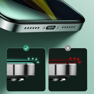 Joyroom Knight Series 2,5D eye protection full screen green tempered glass with Anti Blue Light filter for iPhone 12 Pro Max black (JR-PF600)