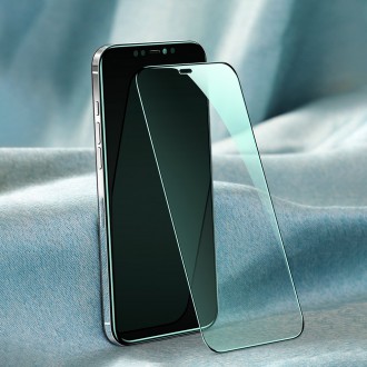 Joyroom Knight Series 2,5D eye protection full screen green tempered glass with Anti Blue Light filter for iPhone 12 Pro Max black (JR-PF600)