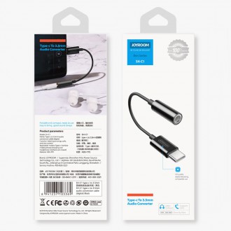 Joyroom headphone adapter 3.5mm mini jack (female) - USB Type C (male) black (SH-C1)