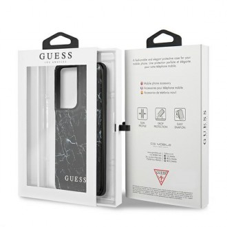 Guess GUHCS21LPCUMABK S21 Ultra G998 černo/černé pevné pouzdro Marble