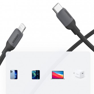 Ugreen rychlonabíjecí kabel USB typu C - Lightning (certifikace MFI) Napájení 20W 1m černý (US387 20304)