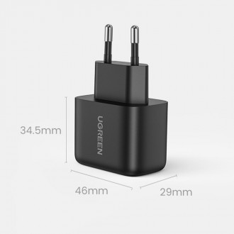 Ugreen USB Type C charger 25W Power Delivery + USB Type C cable 2m black (50581)