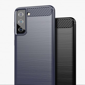 Carbon Case Flexible TPU cover for Samsung Galaxy S21 FE blue