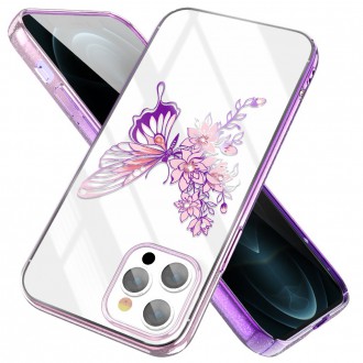 Kingxbar Butterfly Series shiny case decorated with original Swarovski crystals iPhone 12 Pro Max pink