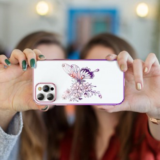 Kingxbar Butterfly Series shiny case decorated with original Swarovski crystals iPhone 12 Pro Max pink