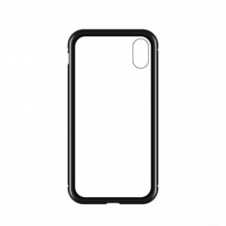 Wozinsky Full Magnetic Case Full Body Front and Back Cover with built-in glass for Samsung Galaxy A72 4G black-transparent