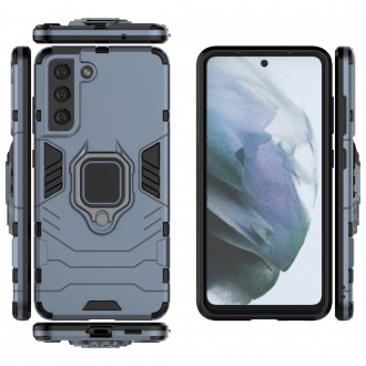 Ring Armor Case Kickstand Tough Rugged Cover for Samsung Galaxy S21 FE blue