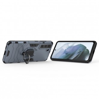 Ring Armor Case Kickstand Tough Rugged Cover for Samsung Galaxy S21 FE blue