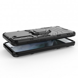 Ring Armor Case Kickstand Tough Rugged Cover for Samsung Galaxy S21 FE blue