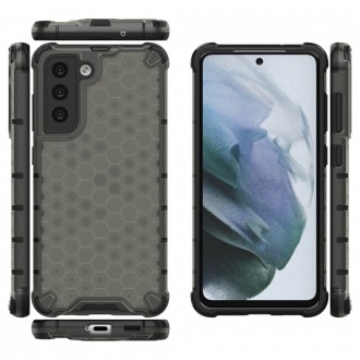 Voštinové pancéřové pouzdro s gelovým rámečkem pro Samsung Galaxy S21 FE černé