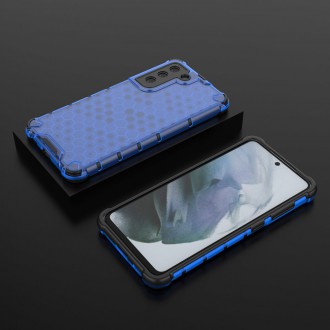 Voštinové pancéřové pouzdro s gelovým rámečkem pro Samsung Galaxy S21 FE modré