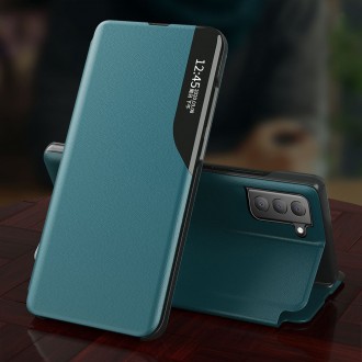 Eco Leather View Case elegant bookcase type case with kickstand for Samsung Galaxy S21 FE red
