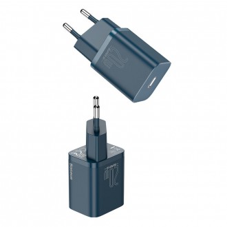 Rychlá nabíječka Baseus Super Si 1C USB Type C 20W Power Delivery + USB Type C - Lightning kabel 1m modrý (TZCCSUP-B03)