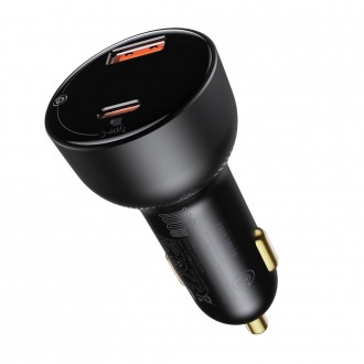 Baseus Superme rychlonabíječka do auta USB / USB Type C 100W PPS Quick Charge Power Delivery + USB kabel Typ C 100W (20V/5A) 1m černý (TZCCZX-01)
