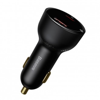Baseus Superme rychlonabíječka do auta USB / USB Type C 100W PPS Quick Charge Power Delivery + USB kabel Typ C 100W (20V/5A) 1m černý (TZCCZX-01)