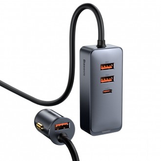 [RETURNED ITEM] Baseus Share Together nabíječka do auta 3x USB / USB Type C 120W PPS Quick Charge Power Delivery šedá (CCBT-B0G)