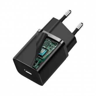 Rychlá nabíječka Baseus Super Si 1C USB Type C 30W Power Delivery Quick Charge černá (CCSUP-J01)